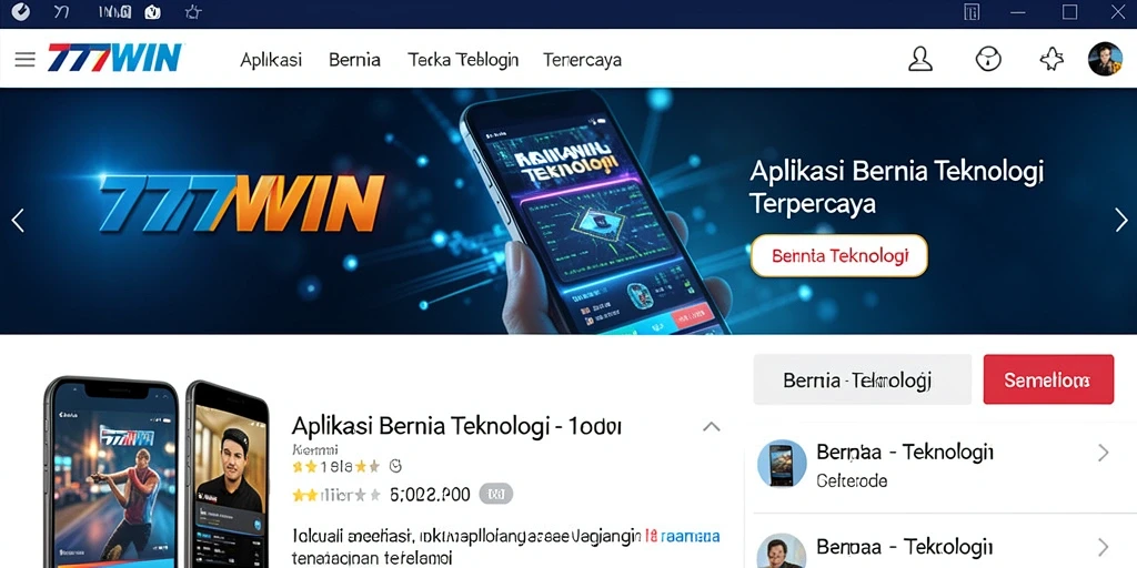 Tampilan antarmuka aplikasi 777WIN yang modern dan informatif.
