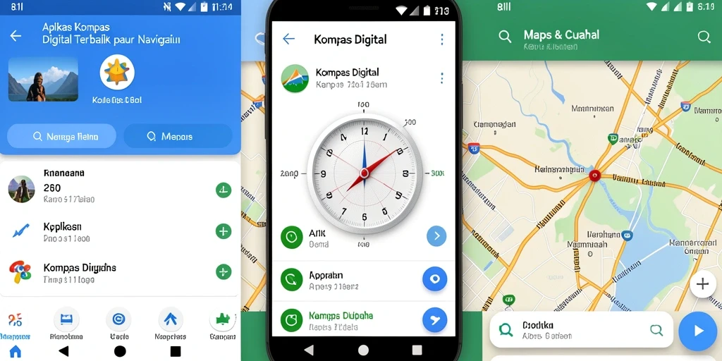 Tampilan antarmuka aplikasi Kompas Digital 8II yang menarik.