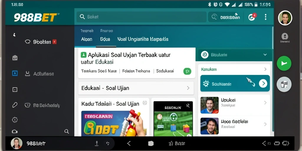 Tampilan antarmuka 988BET yang menarik dan mudah digunakan untuk Soal Ujian.