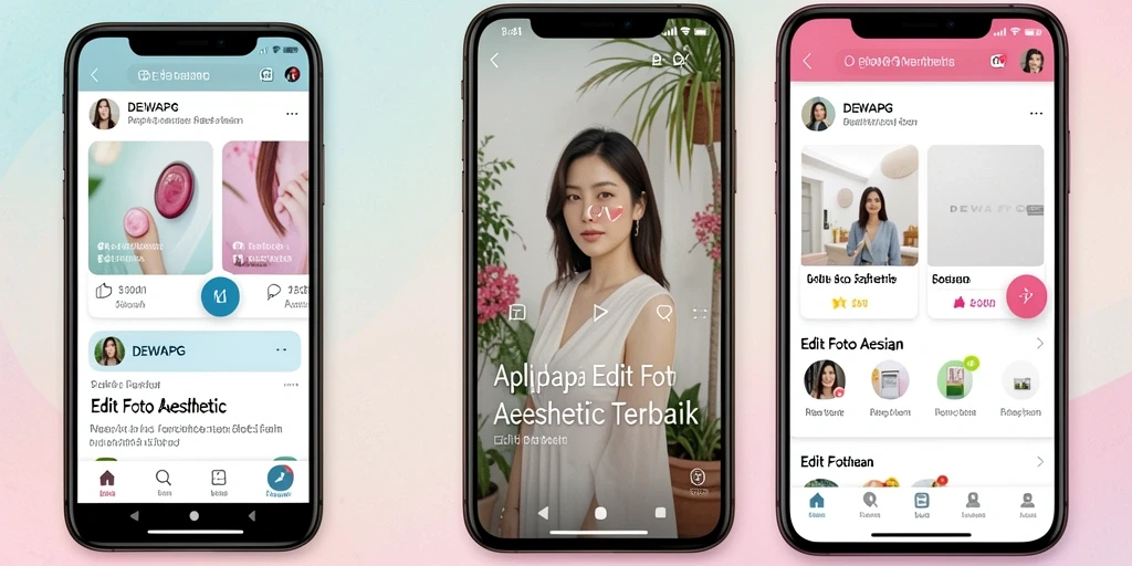 Tampilan antarmuka DEWAPG yang modern dan elegan untuk edit foto aesthetic.