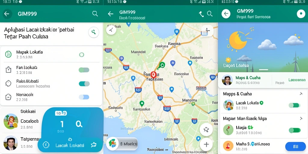 Antarmuka pengguna GIM999 menunjukkan fitur Lacak Lokasi yang interaktif.