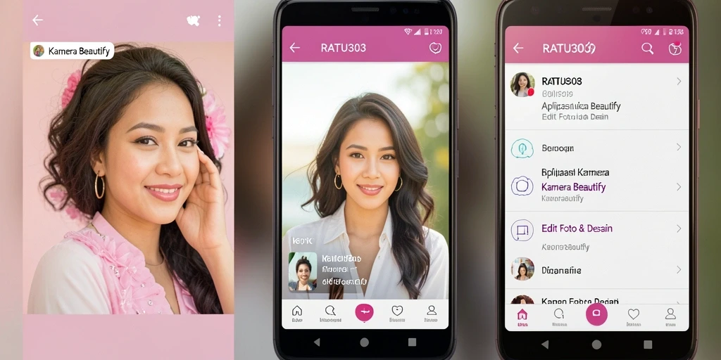 Screenshot utama RATU303 menampilkan antarmuka pengeditan foto yang menarik.