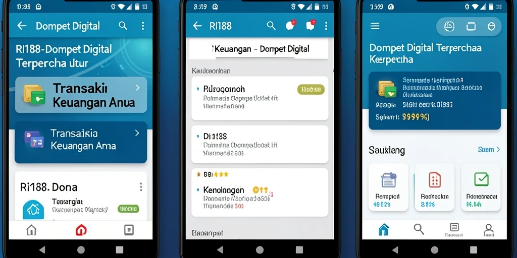 Tampilan antarmuka pengguna aplikasi Dompet Digital RI188.