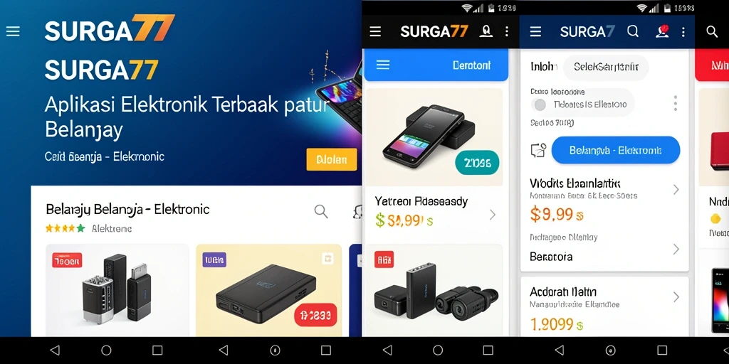 Antarmuka aplikasi SURGA77 yang sederhana dan menarik.