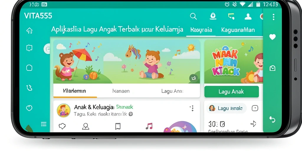 Antarmuka menyenangkan dan interaktif aplikasi Lagu Anak.